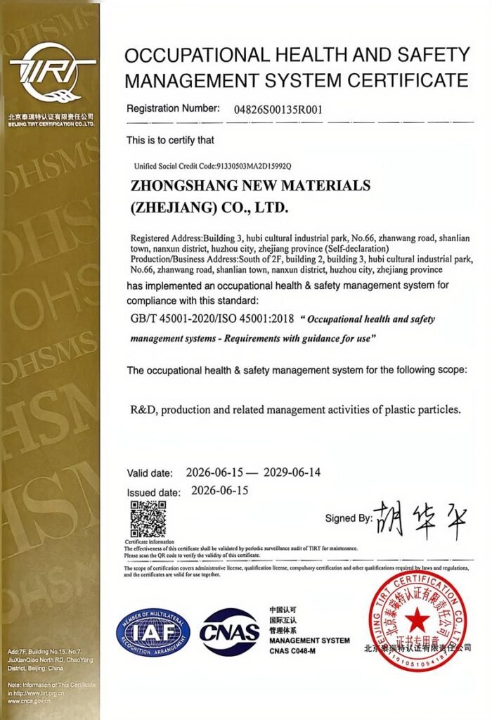 ISO 45001 certificate