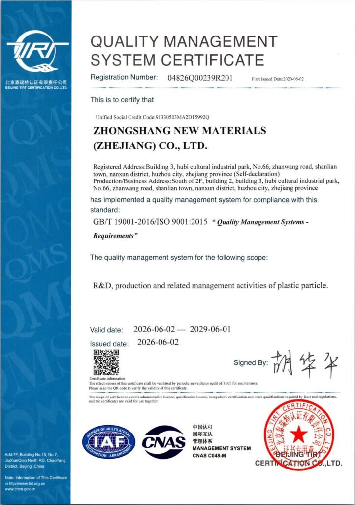 ISO 9001 certificate